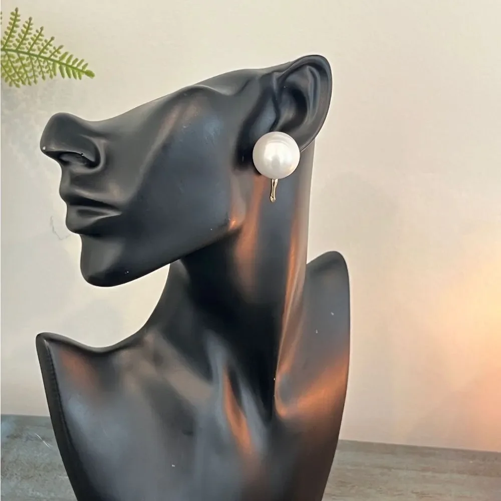 Classic Gold-Tone Clip-On Pearl Earrings - Picture 4 of 9